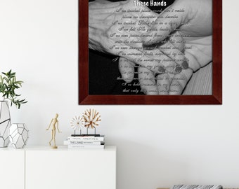 Blessing of The Hands Personalized Calligraphy Poem with Photo, These are the hands wedding poem, Custom poem print, Holding hands svg