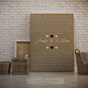 Personalized Wedding Gifts for the couple, Wedding Vows Gift, First wedding dance, Gift idea, Wedding vows canvas, Framed vows,