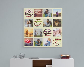 Christmas Gift for Boyfriend, Engagement Gift for Couple, Custom Collage with Pictures, Anniversary Gift for him, Valentines Day Gift
