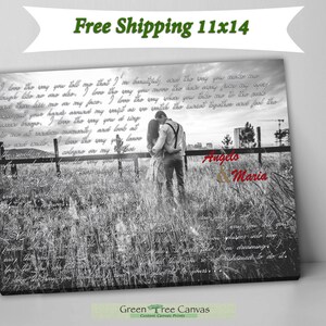 2nd Anniversary, Gift ideas for groom, Gift for husband, Gift for wife, gift for men, Wedding vows print, Vows Art, Wedding photo with song