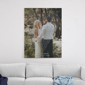 Wedding First Dance Song Lyrics, Song Lyrics Canvas Art, 1st Anniversary Gift for Him, Custom Song Lyric Art, First Dance Framed
