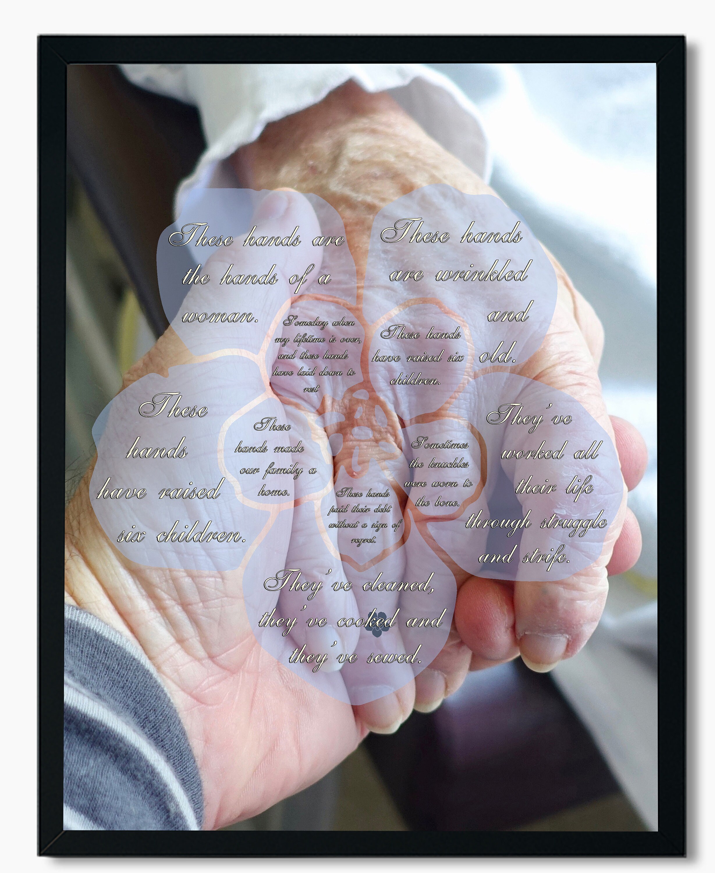 These Hands Personalized Calligraphy Poem With Photo, These Are the These Hands Personalized Calligraphy Poem With Photo, These Are the