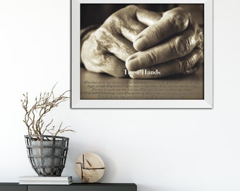 These are the Hands Personalized Calligraphy Poem with Photo, These are the hands wedding poem, Custom poem print, Holding hands svg