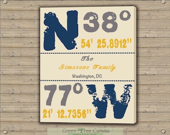 1st Birthday Gift for Niece, House warming Gift, GPS Coordinates Sign, Personalized Latitude and Longitude,