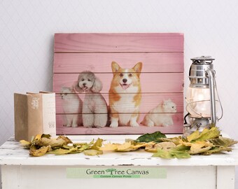 Pet Portrait Print, Dog Lover Gift, Custom Pet Print, Print On Wood, Dog Photo Frame, Pet Photo, Pet Memorial, Wood Photo Pallet,