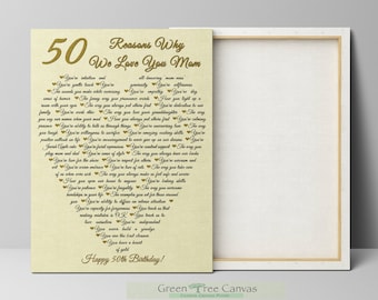 50 Reasons why we love you mom, Gift for mom from son, Reasons We Love You, 50th Birthday Gifts, 90 reasons we love you Daddy,
