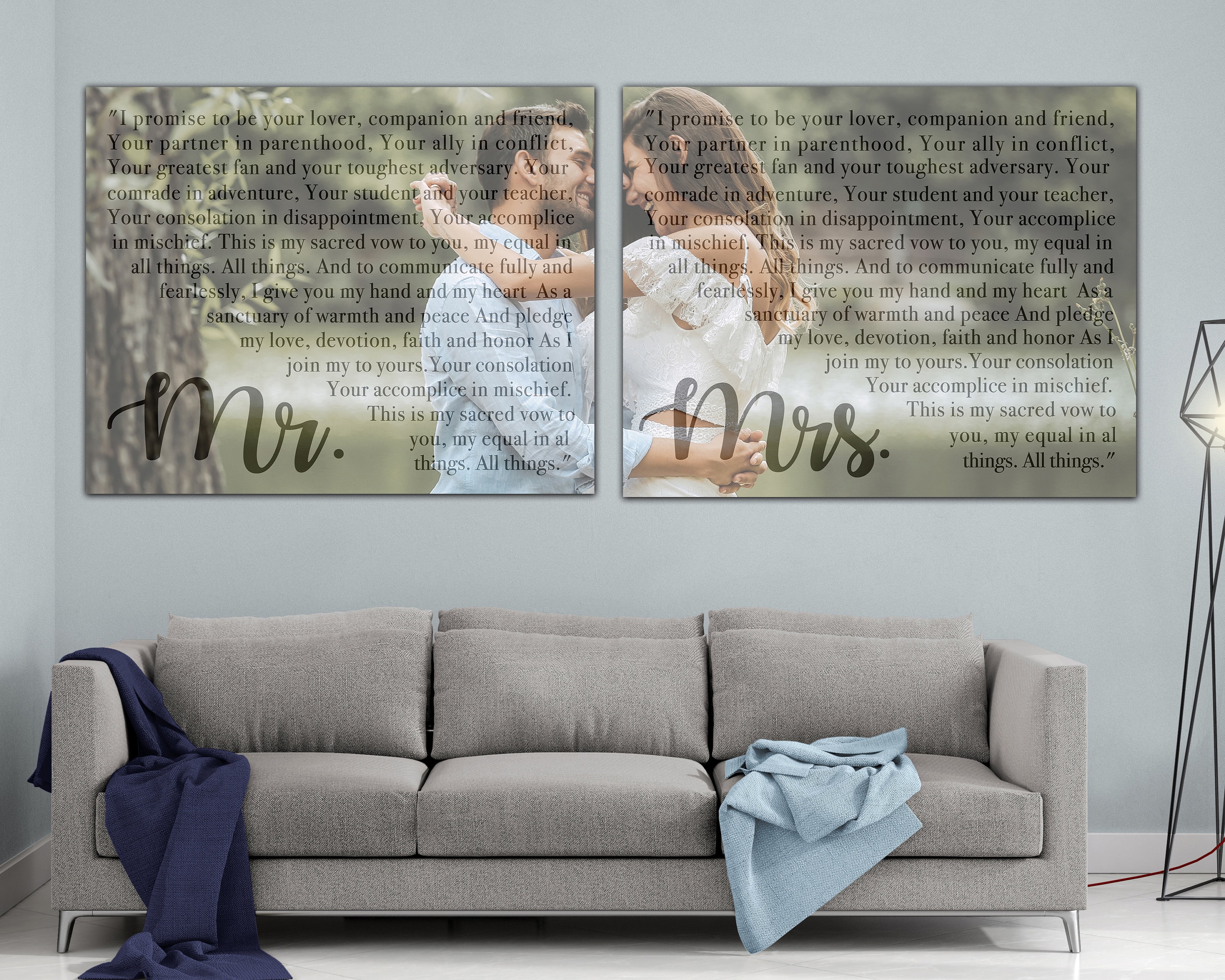 Wedding Vows Art Vows on Canvas Wedding Vows Print Etsy