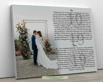 First Dance Lyrics On Canvas, Your Wedding Song On Canvas, Wedding vows, Anniversary Gift, Couples Gift,