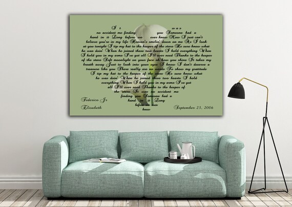 Heart Shape Lyrics Canvas Any Shape With Text Large Canvas Etsy