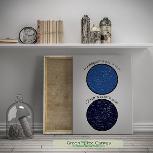 Custom Canvas Star Map Night Sky Print,  Mother's Day Gift Personalized Gift for Him, Wedding Gift, Engagement Gift, Father's Day gift