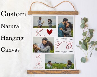 Hanging Canvas, Gift for Him, Gift for boyfriend, Collage for Girlfriend, Valentine's Day Gifts, Wooden Photo, Photo collage for boyfriend