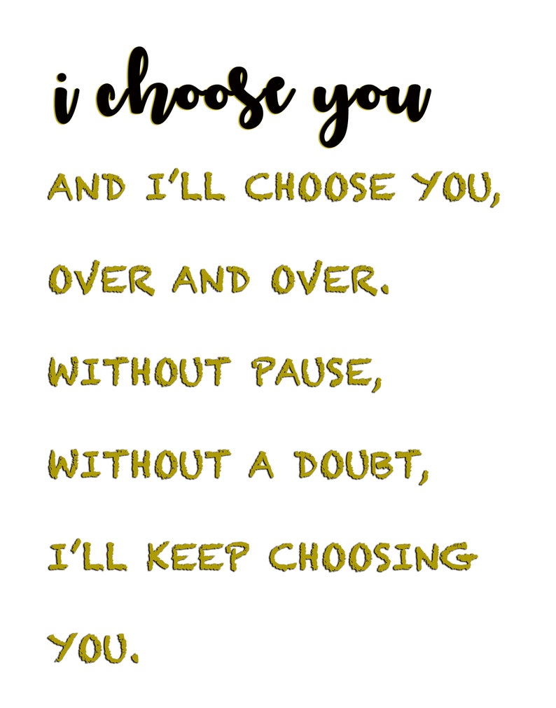 I Choose You I'D Choose You Gift to Husband at Wedding Etsy