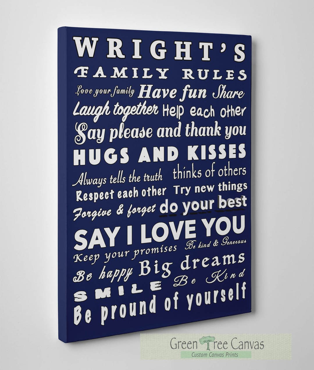 Family Rules, Family Rules on Canvas,home Decor,family Rules Gift ...