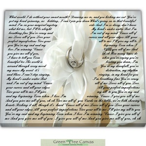 First Dance Lyrics On Canvas Wedding Song Lyrics wall art Custom Song Lyric Art Wedding Vows Anniversary Gift Personalized Lyrics Gift