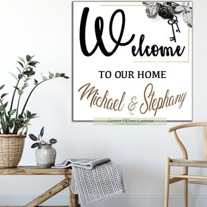 Welcome To Our Home Wood Sign Pallet Sign Family Name Sign Personalized Sign Wedding Gift Housewarming Gift Bridal Shower Anniversary