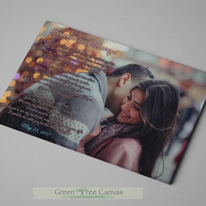 Written poem with picture, Personalized gift for boyfriend, Poem print on canvas, Personal quotes with photo, Gift for boyfriend