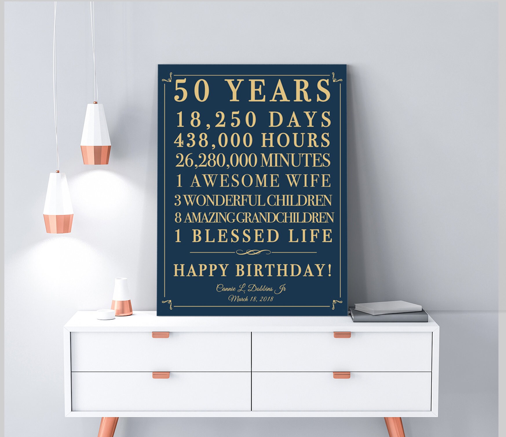 50th Birthday Gift From Her Husband 50th Birthday Gift For Etsy