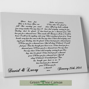 Wedding son art, Heart shape lyrics print, Any shape with text, Gift for bridesmaid, Wedding Anniversary gift for him