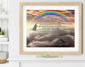 Rainbow Bridge Poem, Custom Pet Memorial Gift, Pet Memorial Passing Gift, Loss Frame Portrait, Pet Picture Frame, Pet Remembrance Gift