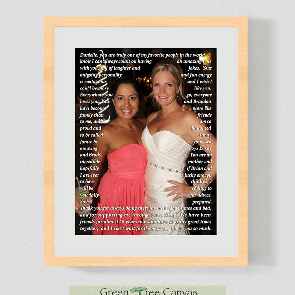 Best friend of the bride gift, Gift for bride on wedding day, Maid of honor speech, Sister of the bride gift, Bride gift from maid of honor