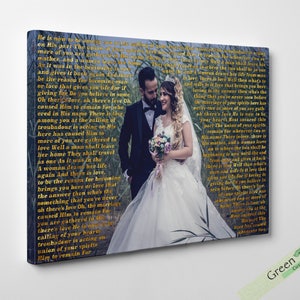 second anniversary vows, Personalized Gift, Ideas for printed vows, Vows on canvas, Birthday Gift, Vows On Canvas, Wedding photo and vows