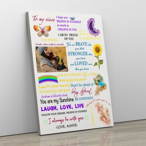 To my niece, For a special niece, Niece birthday gift, Cute niece gift, Poem for niece, Gifts for Niece Poster, To my daughter,