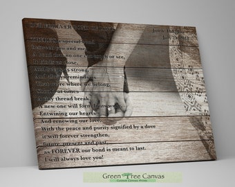 Birthday gifts for husband, Custom Canvas with Wood effect, Custom poem print, Gift for friend, Best gifts for her, Vow renewal
