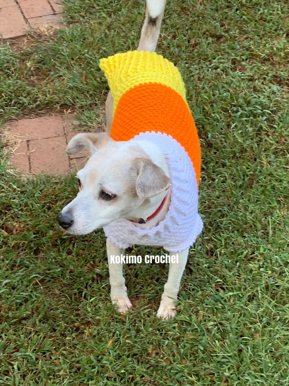 Candy corn dog costumedog sweater dog costume dog vest Etsy