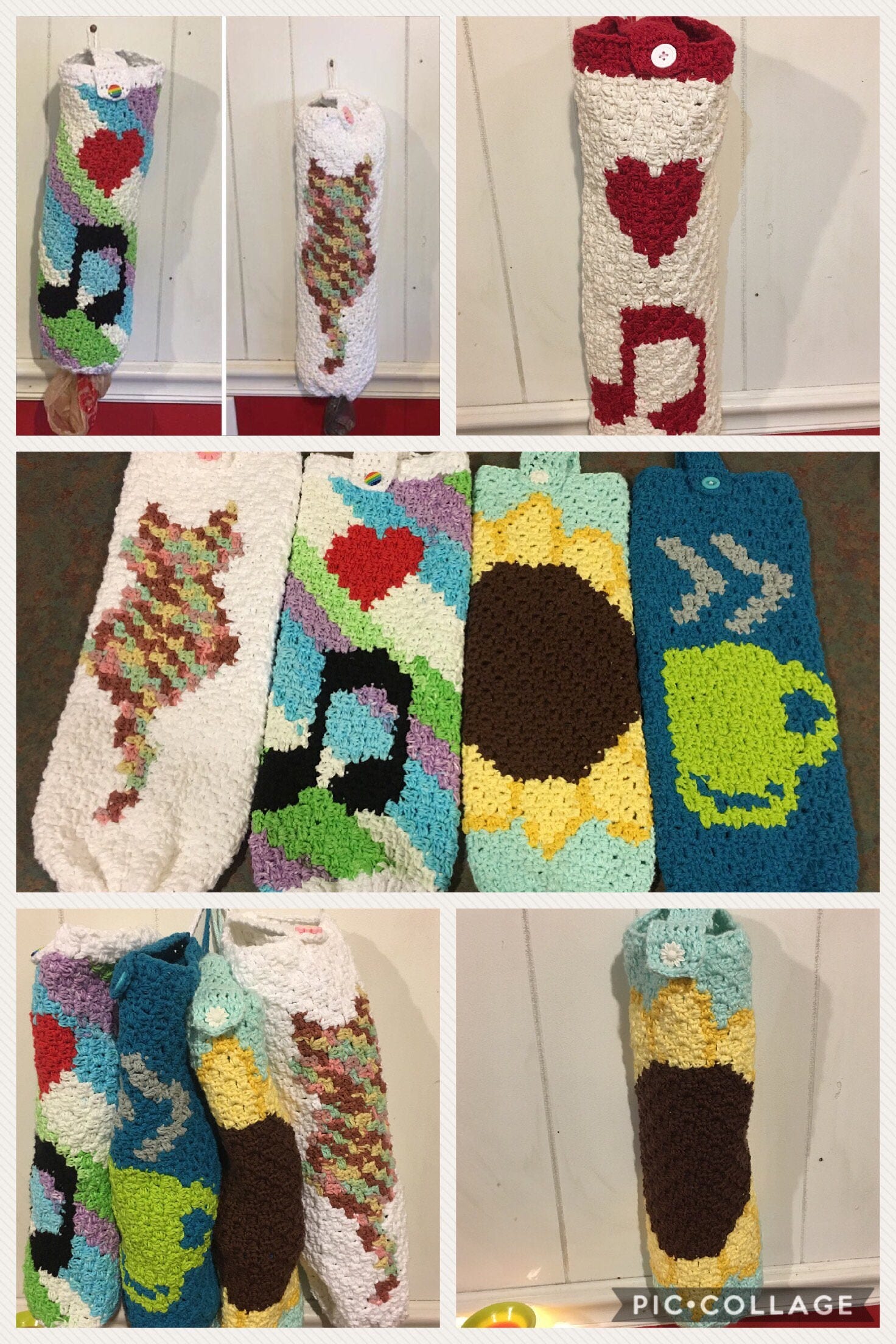 Plastic Bag Holder Bag Storage Crochet Bag Holder Grocery Etsy