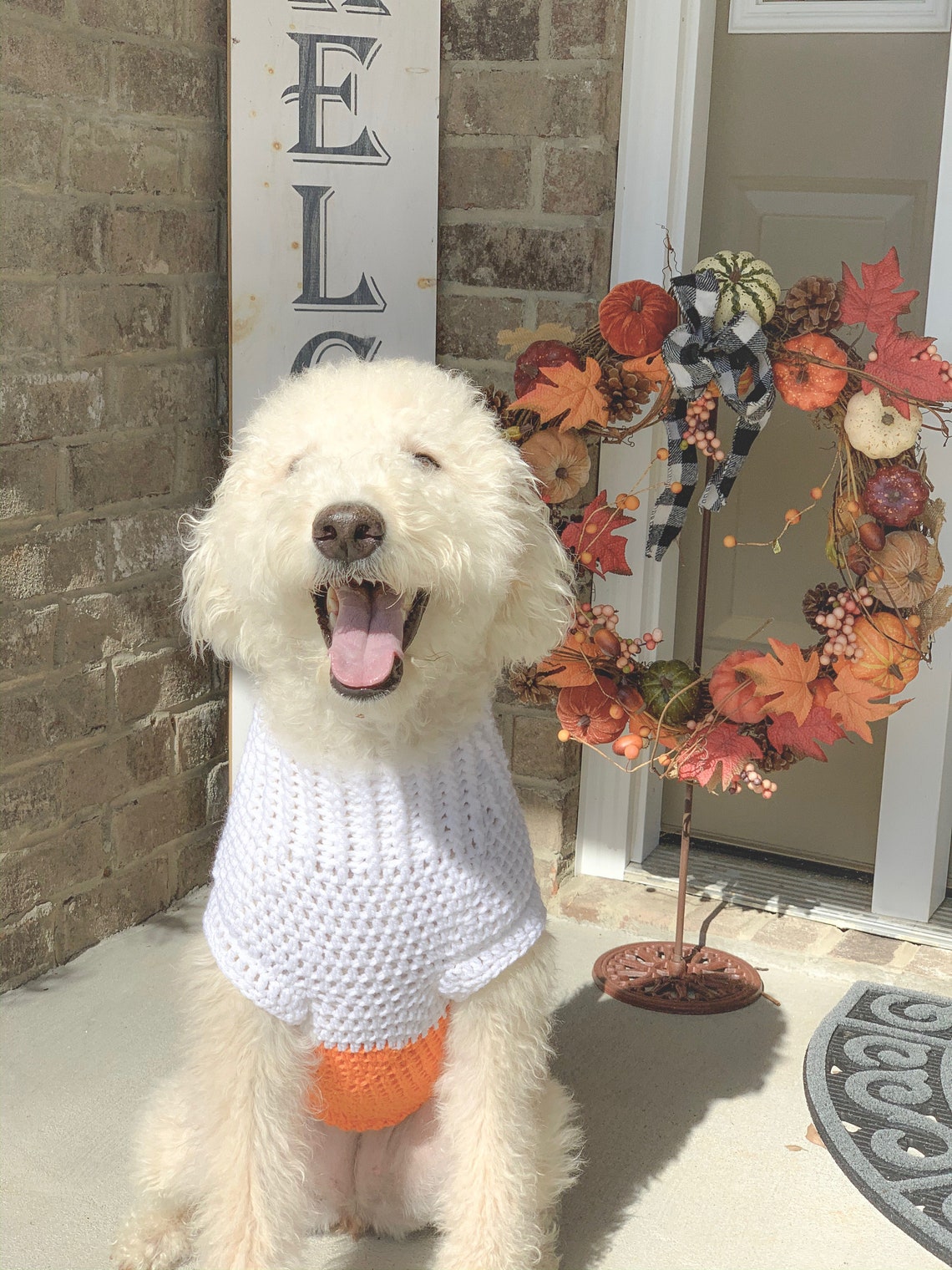 Candy corn dog costumedog sweater dog costume dog vest Etsy