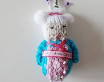 Keychain / bag turquoise kawaii geisha charm
