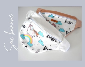 sac banane enfant, sac banane licorne, sac enfant, sac banane velours