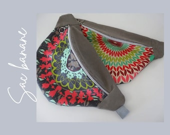 sac banane mandala, sac banane adulte, sac banane coloré, sac banane velours