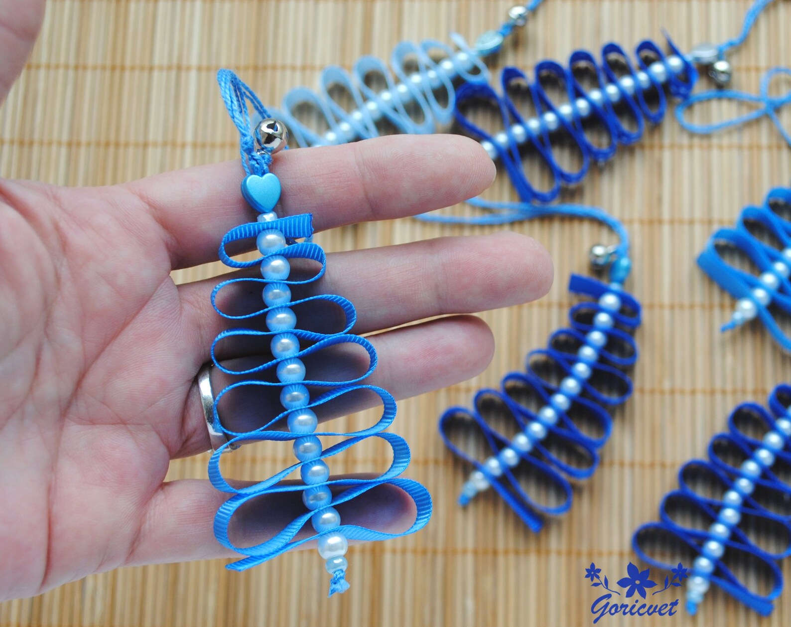 Christmas Tree Ornaments Ribbon Tree Decoration Hanging Tree Etsy Canada