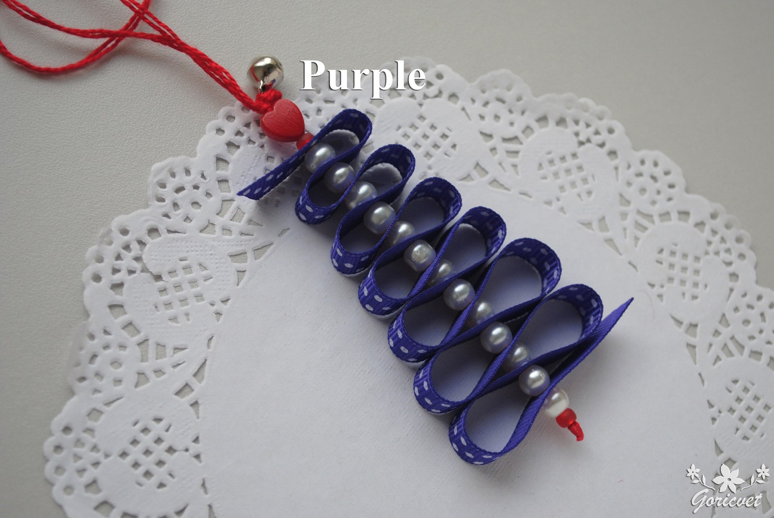 Christmas Tree Ornaments Ribbon Tree Decoration Polka Dots Etsy