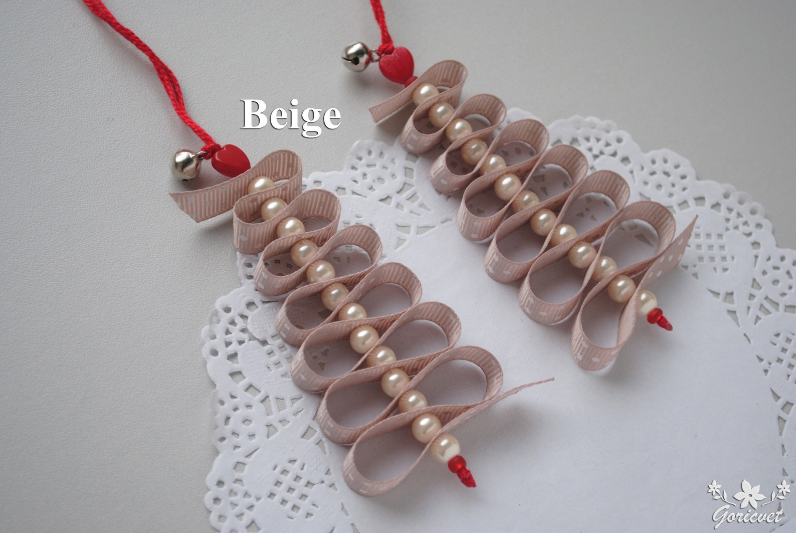 Christmas Tree Ornaments Ribbon Tree Decoration Polka Dots Etsy