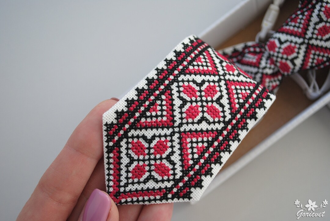 ukrainian embroidered ties