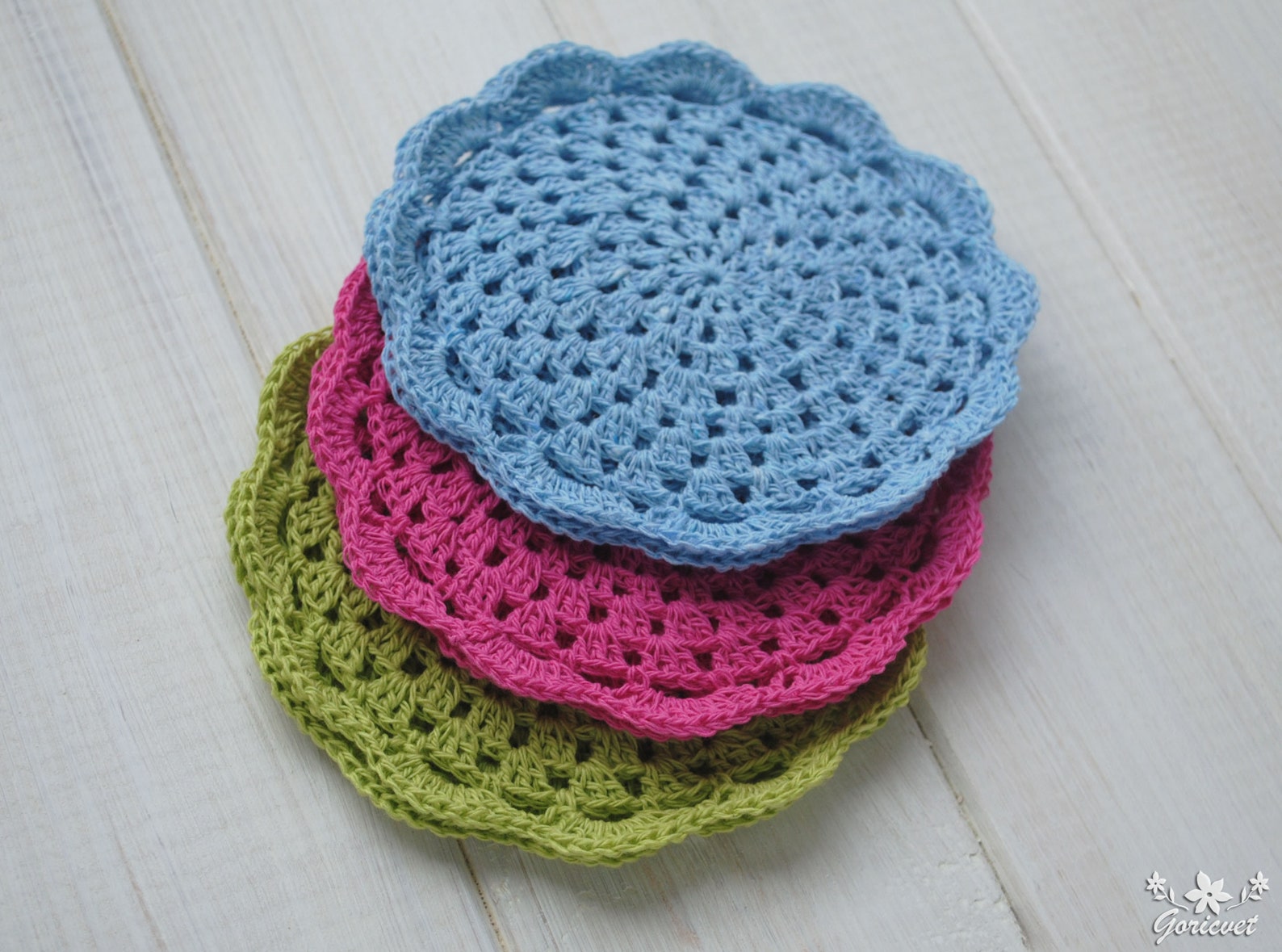 Crochet Lace Coasters Cotton Delicate Kitchen Decor Bright Etsy
