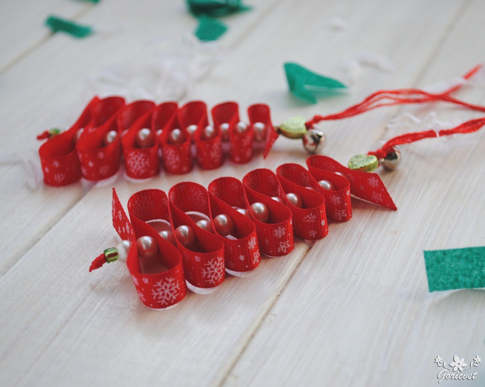 Christmas Tree Ornaments Ribbon Tree Decoration Polka Dots Etsy Canada