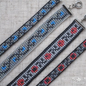 Bead loom bracelet Ukraine Beaded Jewelry Periwinkle, Rose flower Ukrainian gift