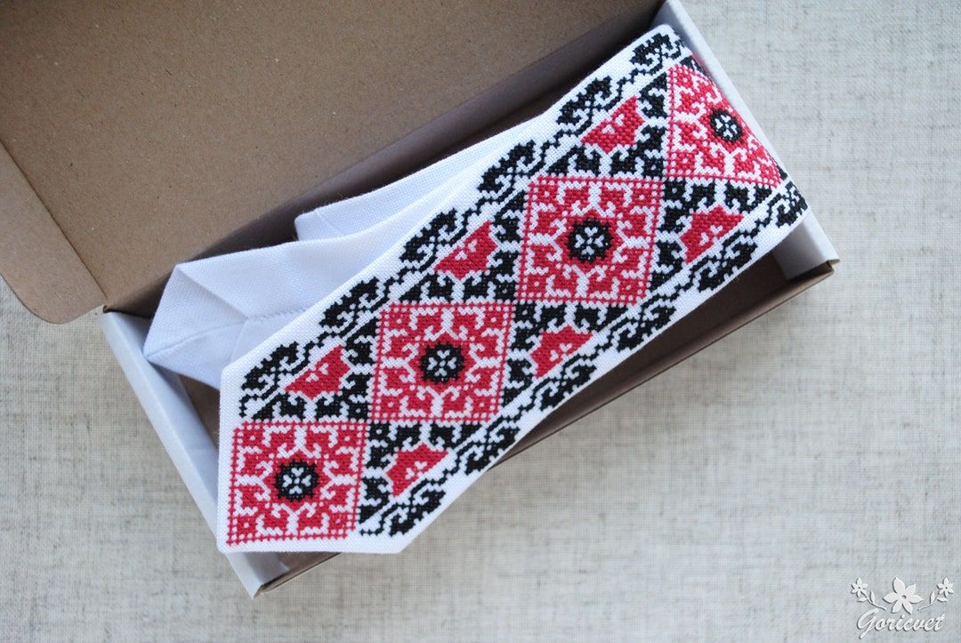ukrainian embroidered ties