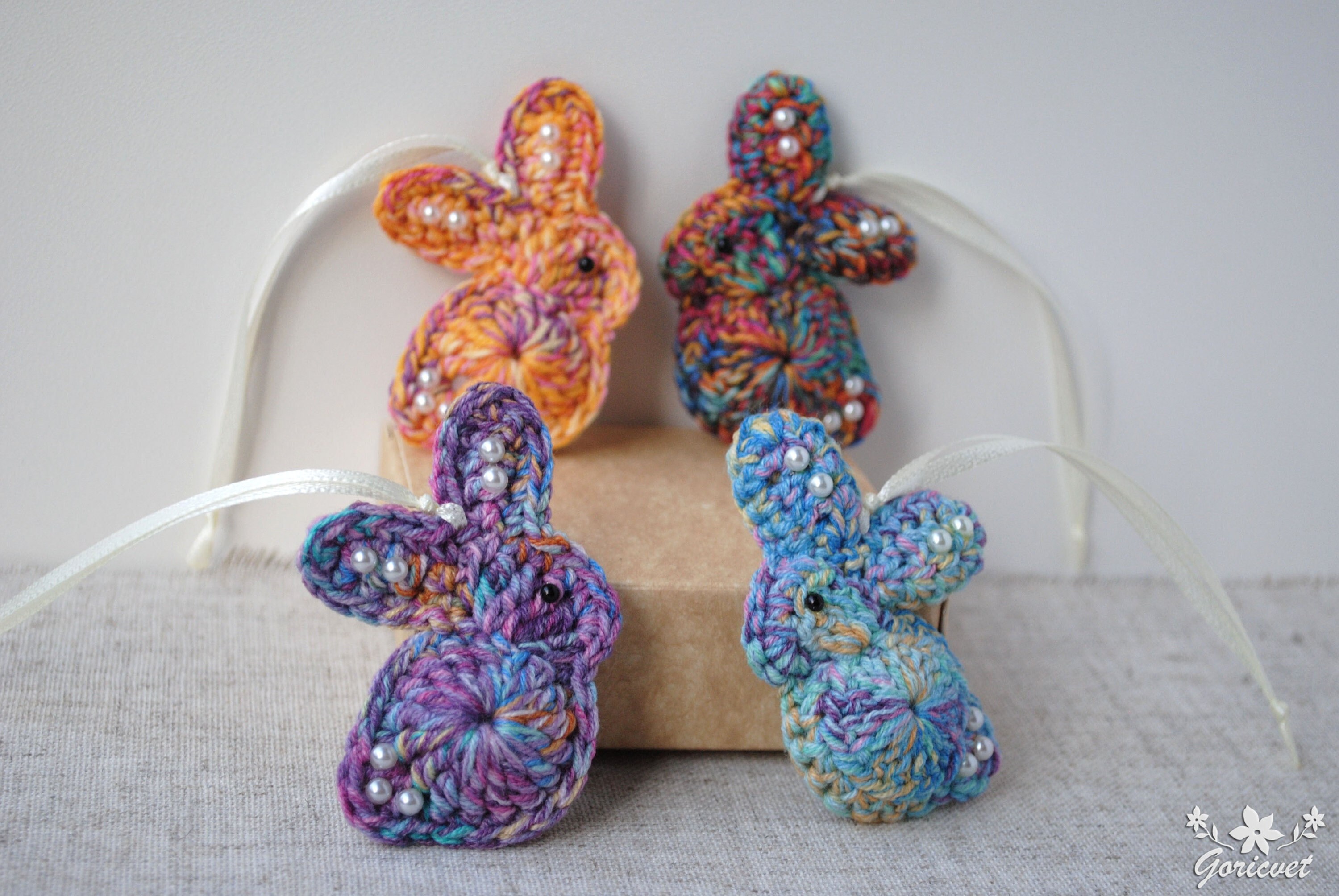 Crochet Rabbit Ornament: Handmade Cotton Easter Bunny Decor