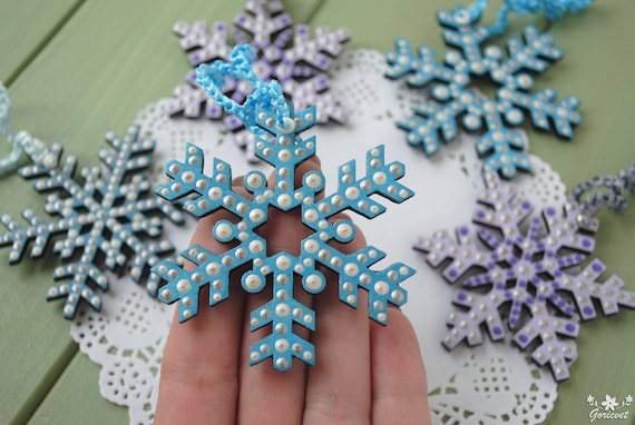 Wooden Christmas Tree Beads, Wooden Craft Decoration, Wooden Snowflake