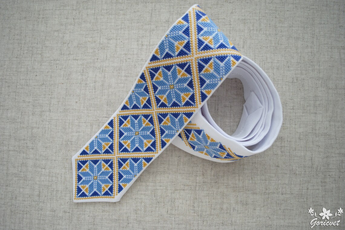 ukrainian embroidered ties