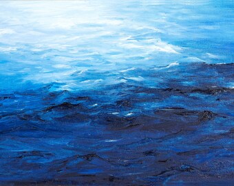 Digital Download – Seascape Oil Painting Photo – Landscape Wall Art – Printable Artwork – Large Format 50×20 cm – Coastal Decor
