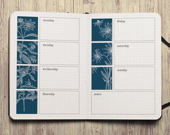 A5 Bujo Week Spread a5 bujo weekly spread bujo a5 bujo journal | Etsy