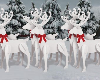 Red Sleigh + 8 Reindeer Combo