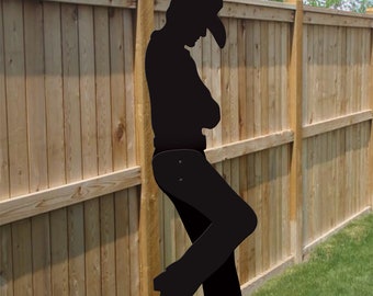 All-Weather Plastic Leaning Cowboy Display