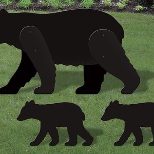 All-weather Black Bear and Cubs Display