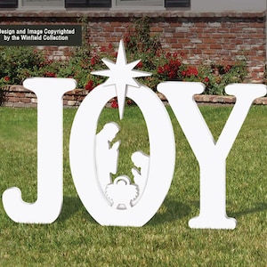 Outdoor White JOY Nativity **Made in USA**